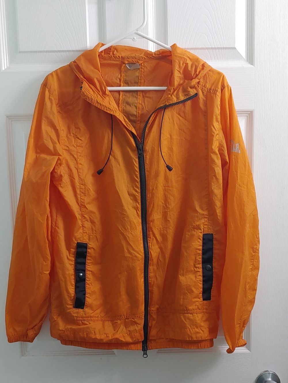 Lonsdale London Jacket Women's L Lightweight Orange Hooded Windbreaker